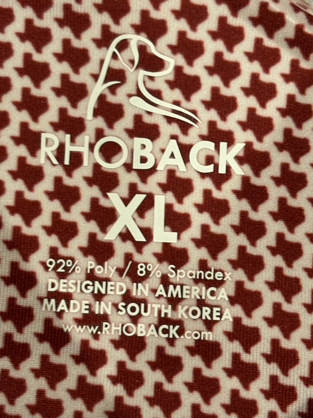 Rhoback Don’t Mess Texas State Micro Print Golf Polo Maroon White Mens XL - Picture 5 of 14